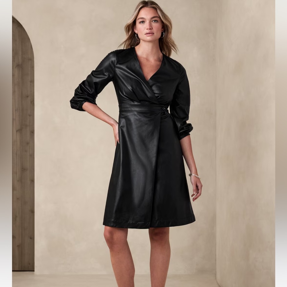 BANANA REPUBLIC Factory Black Vegan Dress